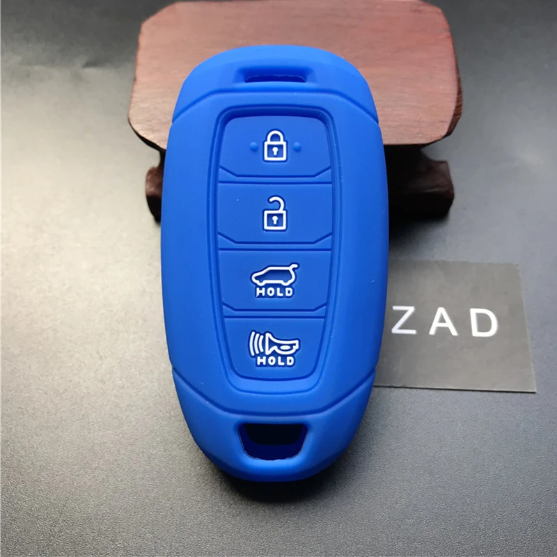 ZAD 4 buttons silicone rubber car key case cover for hyundai GRANDEUR IG Azera 2017 2016 key case cover shell