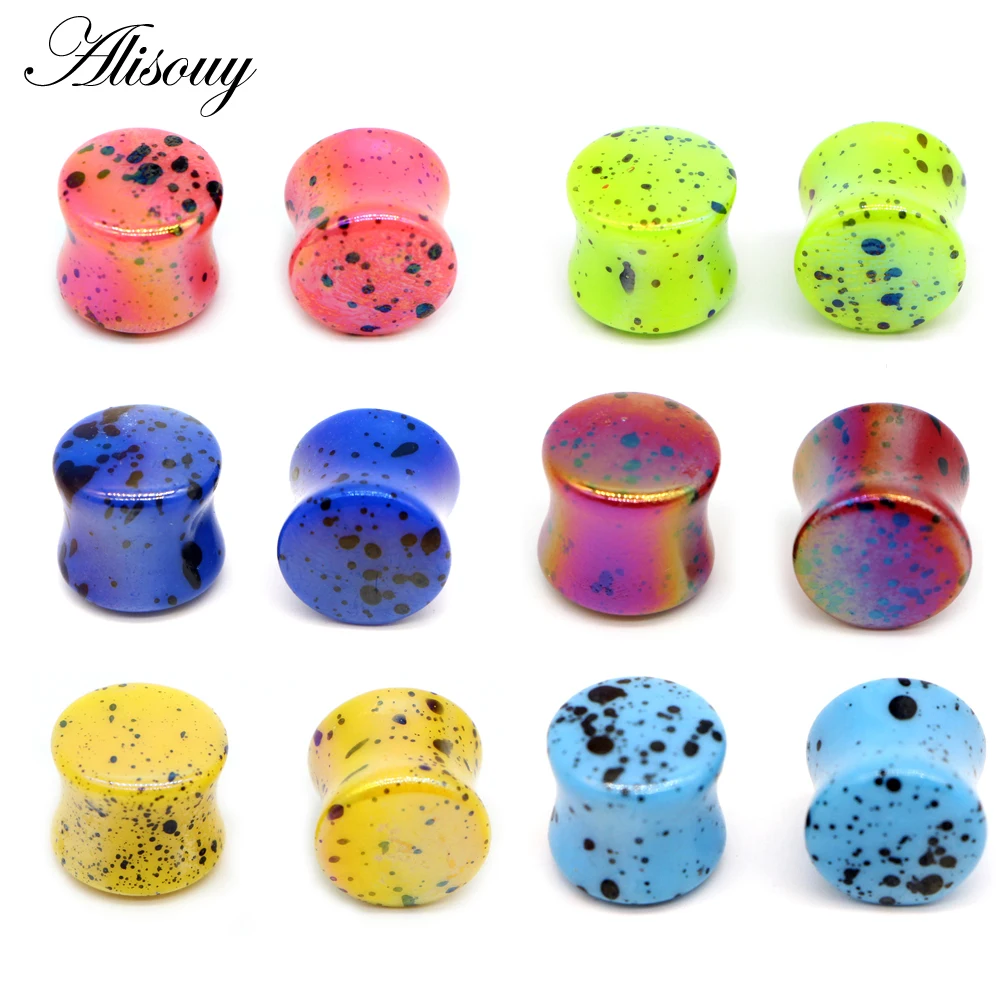 Pair new acrylic ear plugs tunnels piercing expander ear stretcher 4-20mm Ear gauges flesh tunnels Earring Plugs body jewelry