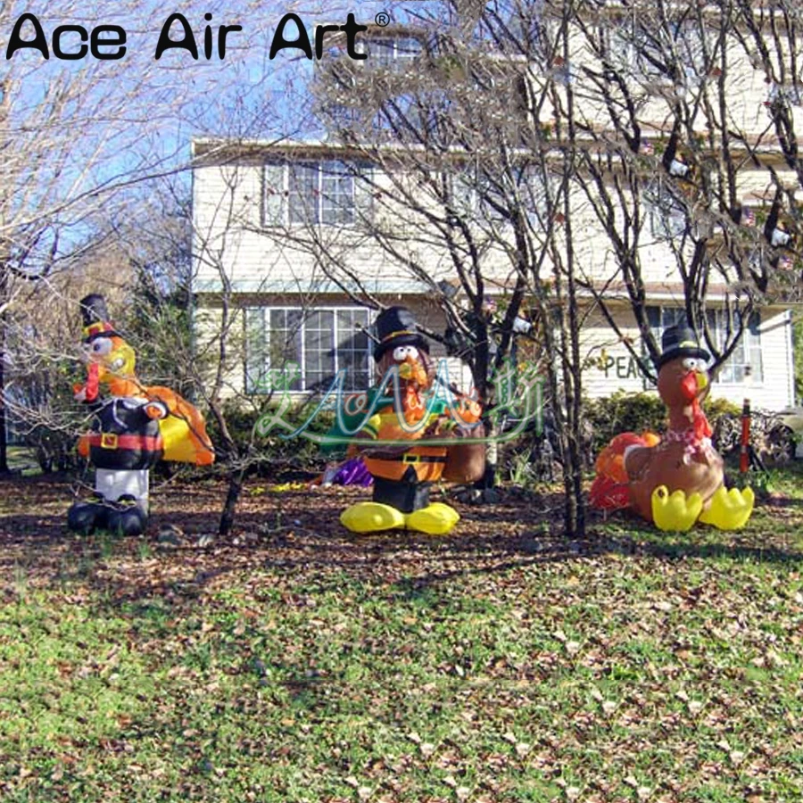 Three Different Modeling of Inflatable Turkey for Thanksgiving Decoration