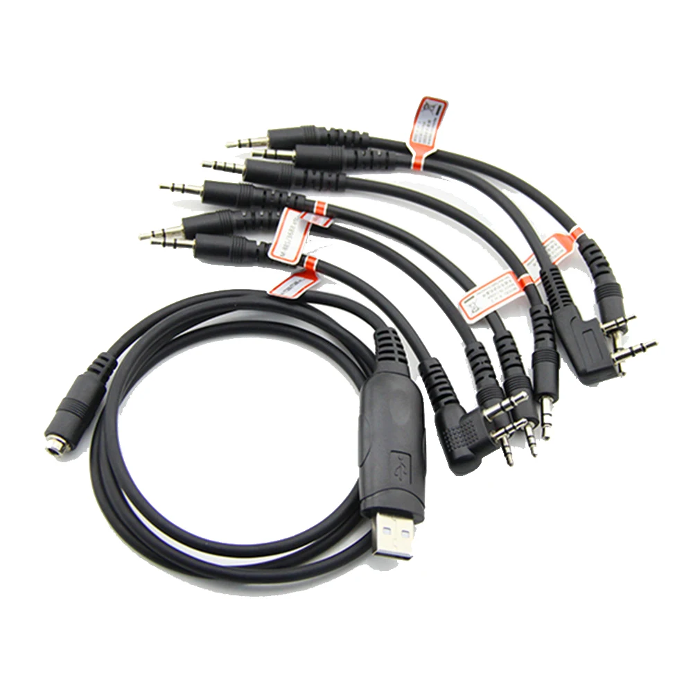 6 IN 1 USB Programming Cable for HYT Walkie Talkie BaoFeng UV-5R Two Way Radio  6in1 Cable