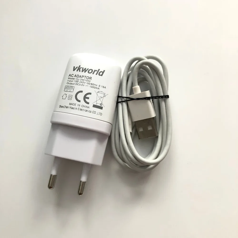 Travel Charger + USB Cable USB Line For VKWORLD T6 MT6735 Quad Core 6.0 inch 1280 x 720 Smartphone