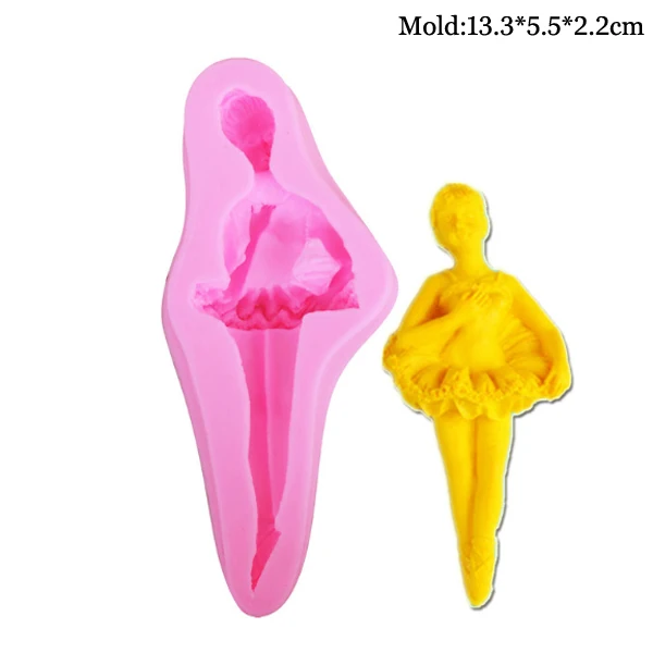 Kinds Ballet Girls Silicone Chocolate Mold 3d Jelly Biscuit Ice Lollipop Gelatin Sugar Baking Cake Pop Moulds Confectionery