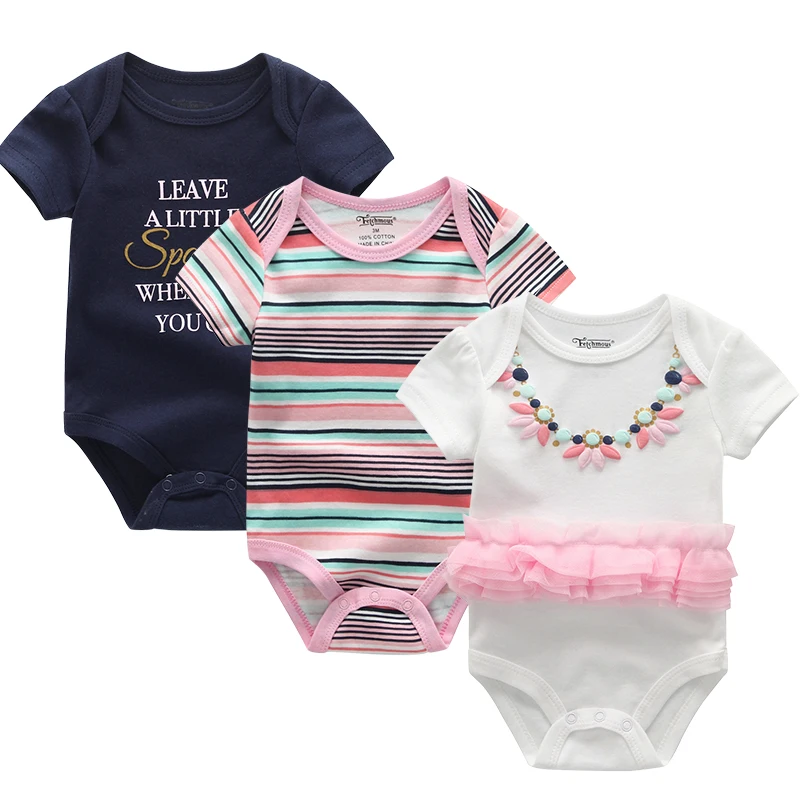 3PCS/Lot Newborn Bodysuits Girls Clothing 0-12M Baby Girl Clothes 100%Cotton Unicorn Baby Boy Clothes Roupas de bebe