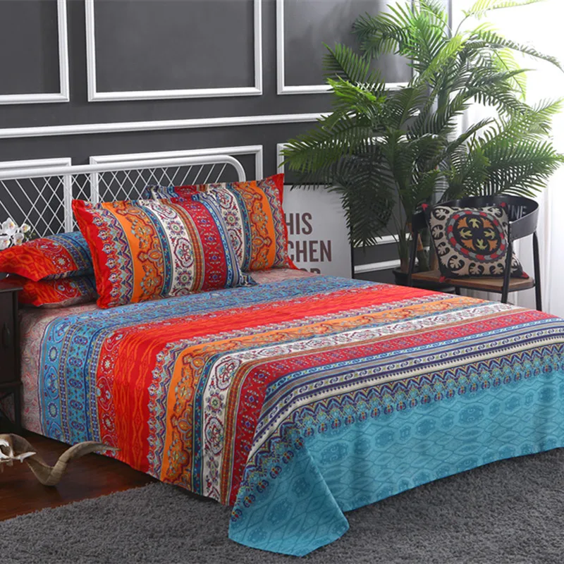 FANAIJIA 3D Bohemian Conjuntos De Cama, Boho Impresso Mandala Duvet Cover Set com Fronha, Lençóis Queen Size, Home Textile