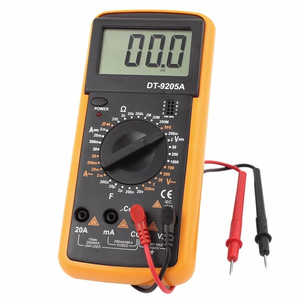 DT9205A AC/DC Professional Electric LCD Display Handheld Tester Meter Digital Multimeter Multimetro Ammeter