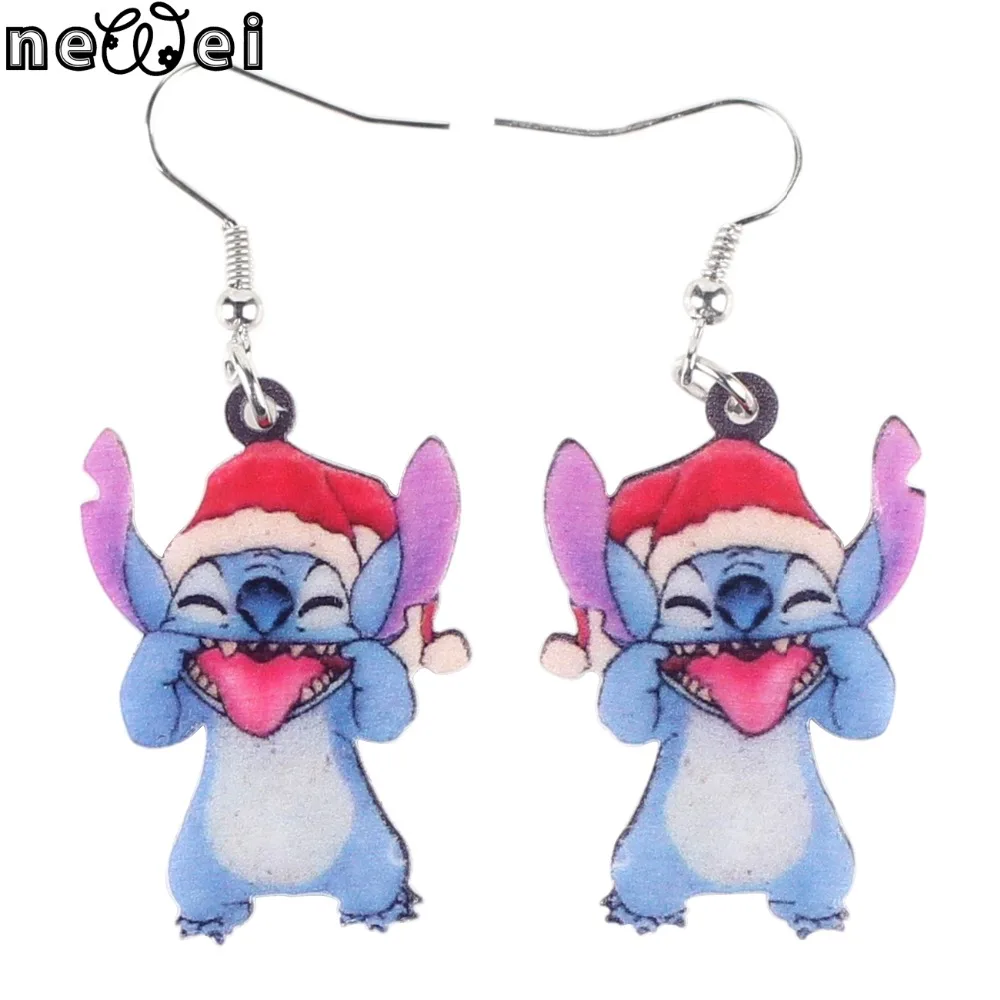 Newei Long Drop Brand Lovely Dumbo Elephant Earrings Acrylic Hot 2017 Jewelry Girls Women Cartoon Children Earrings Accessories