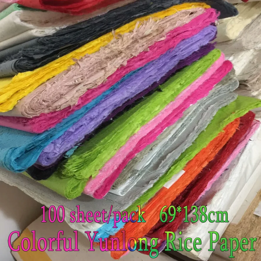 100 sheets/pack New colorful Lantern rice paper Lampshade paper Chinese Packing Xuan paper for Artist DIY art handcrafted