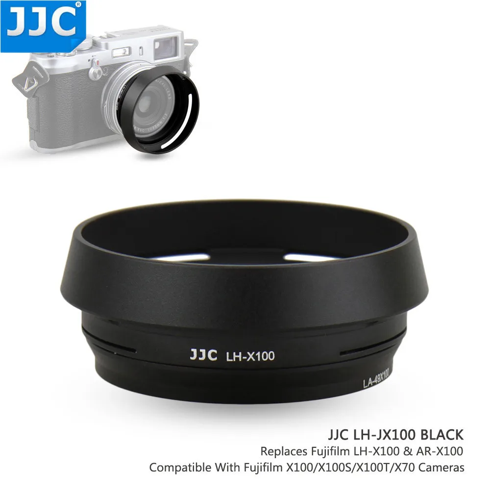 JJC 49mm Metal Lens Hood for Fujifilm X100VI X100V X100F X100T X100S X100 X70 replaces Fujifilm LH-X100 AR-X100 Adapter Ring