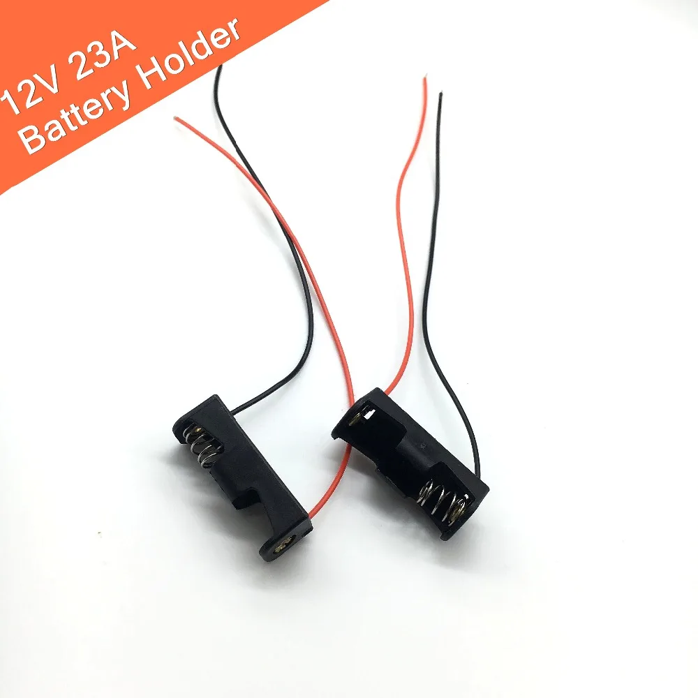 

10PCS/LOT Black Plastic 12V 23A Battery Holder With Connector Line Quality 12V 23A