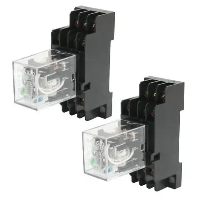 

2 шт. HH53P 24VDC контроль двигателя 11Pin 3NO 3NC реле мощности w Базовая розетка