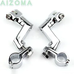 25/32/38mm Engine Guards Longhorn Offset Pegs Footrest Mount Clamps Kit For Harley Choppers Bobber  1