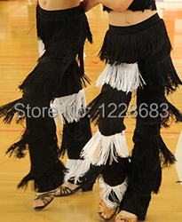 Women Ladies Girls Jazz Samba Fringe Dance Pants Black Red Purple Blue White Fringe Latin Dance Pants