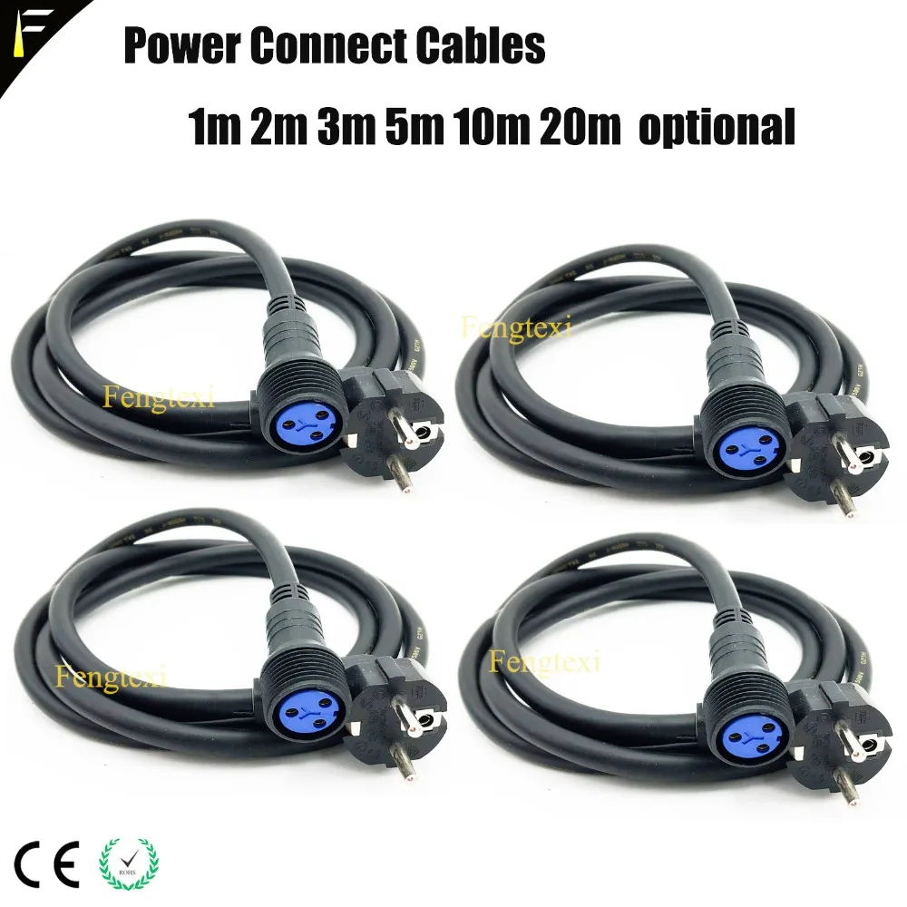 4xLOT Outdoor DMX Extension Cable IP65 Stage Par Light Waterproof Power Supply Extension Cables & EU US UK Plug Main Power Cable