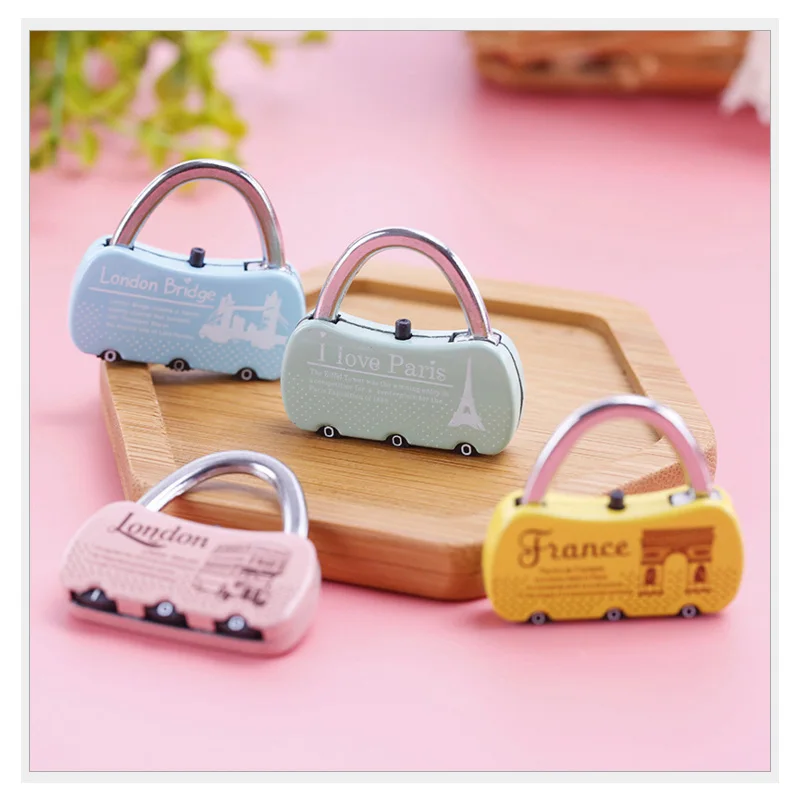 Mini 3 Digital Combination Code Locks Travel Suitcase Luggage Bag Drawer Cute Code Lock Zipper Padlock Pendant Decorative