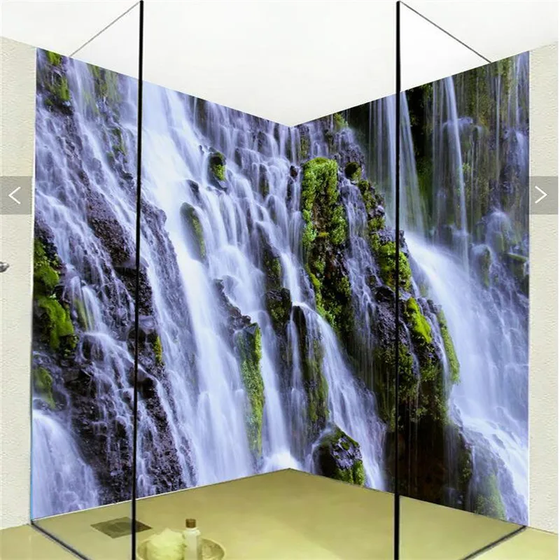 

beibehang 3D wallpaper home decor Photo background Waterfall landscape photography hotel Adhesive bathroom large wall art mural