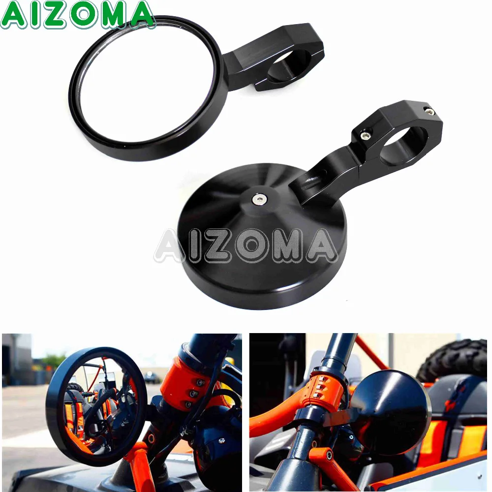 

Aluminum Rearview Mirrors 1.75" Roll Bar Clamp UTV Black Side Mirror For Yamaha YXZ1000R Honda Pioneer1000 Polaris Rangers RZR