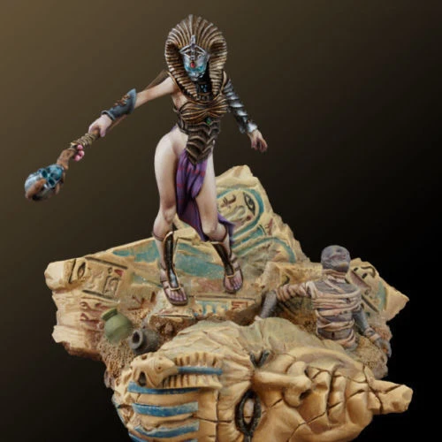 Kit non verniciato 1/32 54mm fantasy girl Mummy Queen figure con kit garage in miniatura con figura in resina a base grande