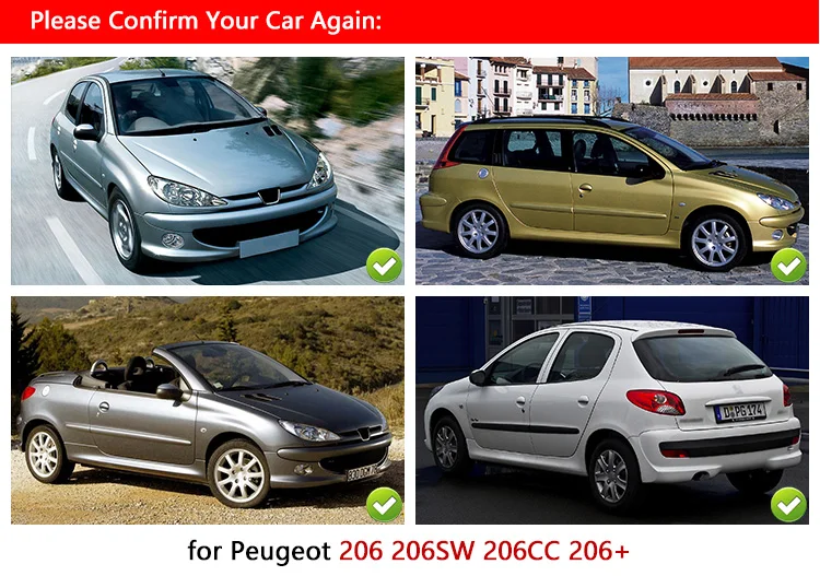 For Peugeot 206 Chrome Door Handles Covers 206sw 206cc 206+ Car Accessories Stickers Car Styling 1998 2002 2004 2005 2008 2009