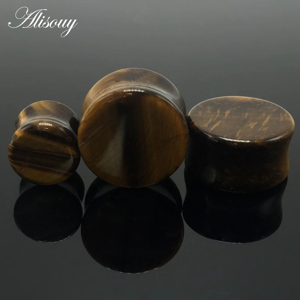 Alisouy 2 pieces Stone Flesh Tunnels Ear Plugs and Tunnels Tunnel Piercings Big Gauges Ear Piercing Plug Ear expansion 5mm-16mm