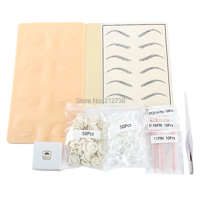 Eyebrow Kit Permanent Makeup Machine Tattoo Eyebrow Tattoo Microblading Pen Kits with 30Pcs Needle Blade for Learner User