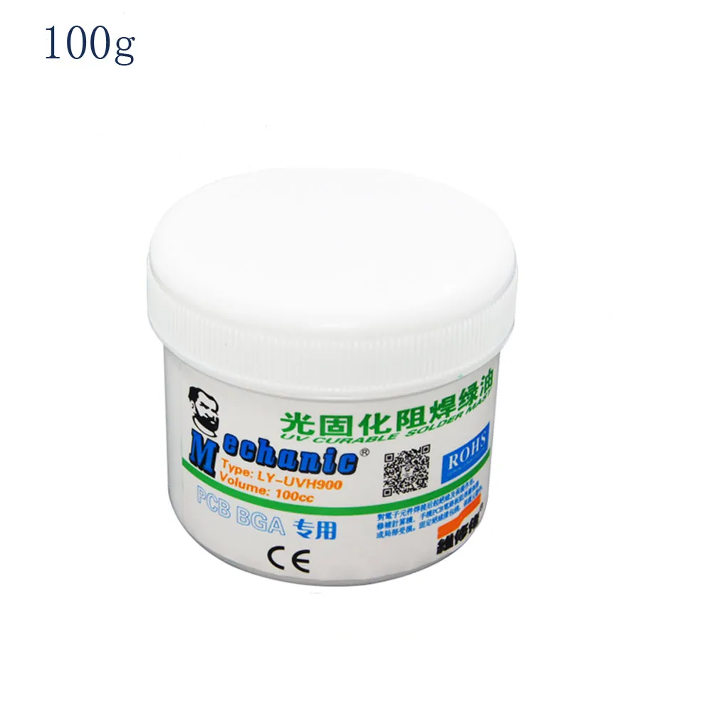 

Free shipping 100% original HK MECHANIC 100g green Solder Mask UV Curable for PCB Circuit board protect Soldering Paste Flux oil