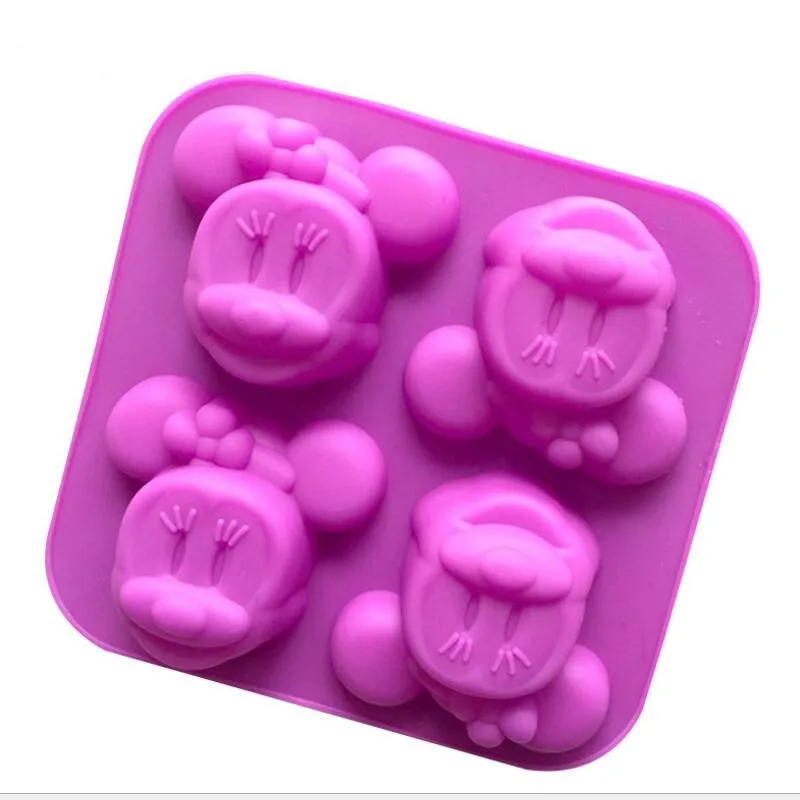 Cartoon Minnie Silicone Fondant Cake Mold, Kitchen Baking Bakeware, Cookie, Candy, Soap Mold, DIY