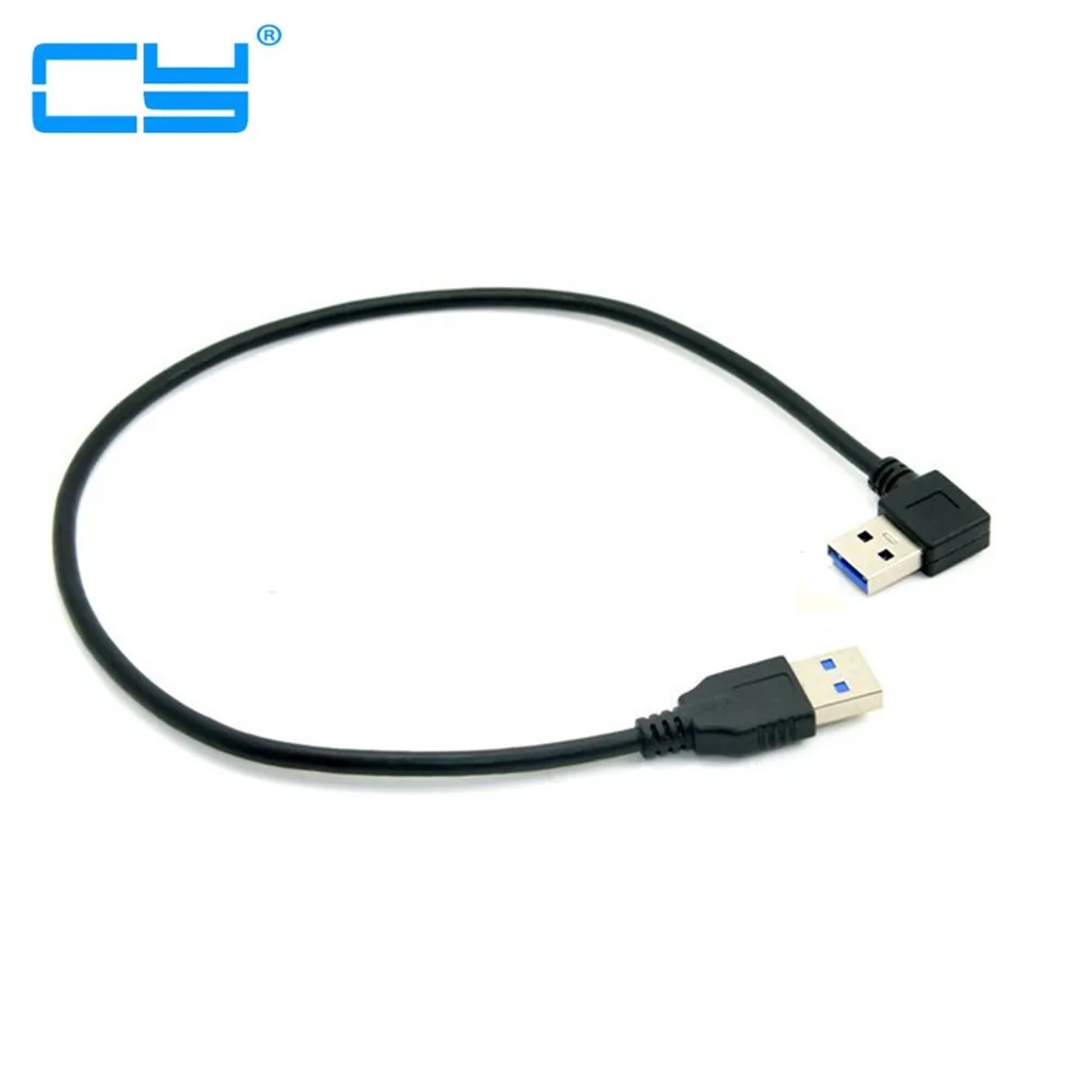 

5pcs 90 Degree Right Angled USB 3.0 USB3.0 A Type Male to Straight A Type Male Data Cable 40cm