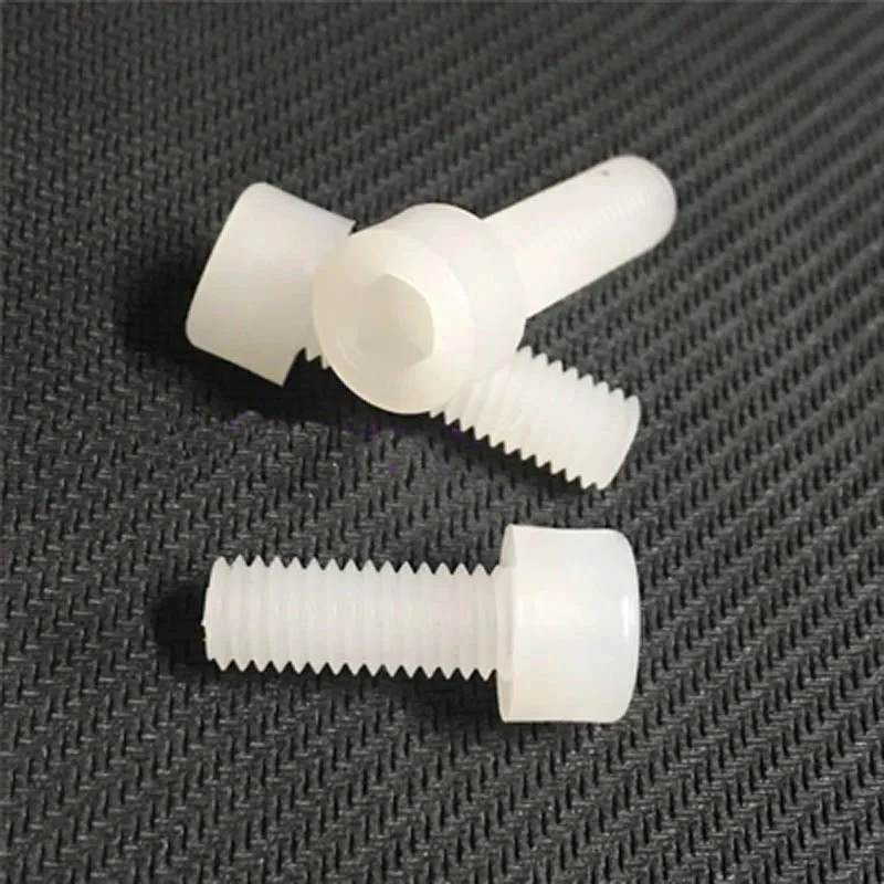 2pcs M8 PVDF inner hexagon Stigma head plastic screw Corrosion resistant bolt Strong acid and alkali resistance 16-60mm Length