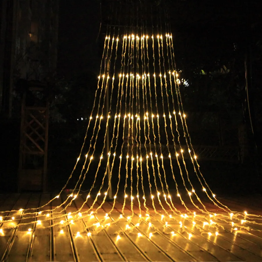 6*3M 3*6M LED Waterfall String Light Outdoor Curtain Icicle Light Meteor Shower Rain Light Christmas Wedding Garland Light