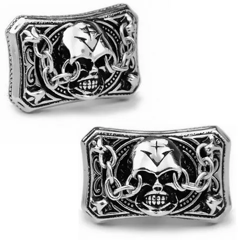 

SPARTA White Gold Electroplated Demon Skull Cufflinks men's Cuff Links Free Shipping !!! metal buttons