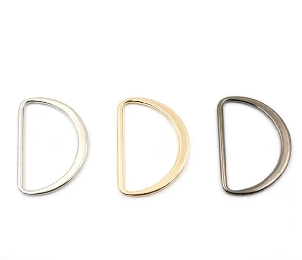 

20pcs/lot 15mm/20mm/25mm/30mm/40mm silver black bronze gold flat D ring Connection alloy metal shoes bags Buckles DIY Accessory