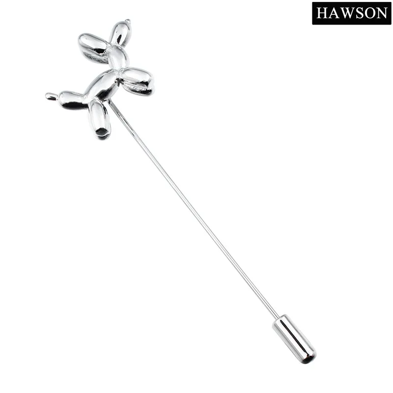 HAWSON 2.7 inç mor balon köpek tasarım uzun broş Pin için parti moda yaka Pin erkekler takı pins broş pin broş takı