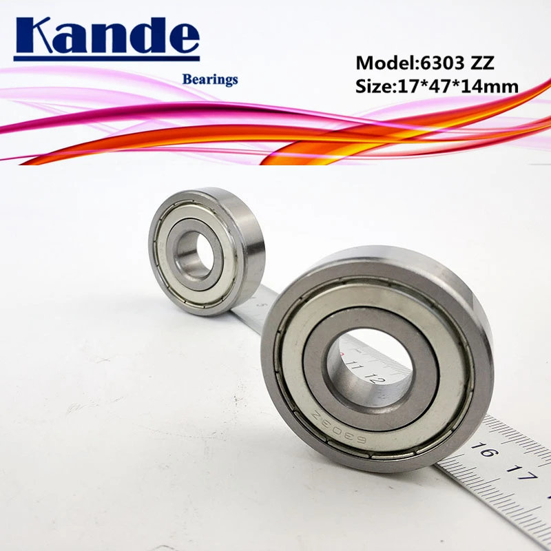 

Kande 6303ZZ 2PCS ABEC-5 6303 2Z Single Row Deep Groove Ball Bearing 17x47x14 mm 6303Z Bearing