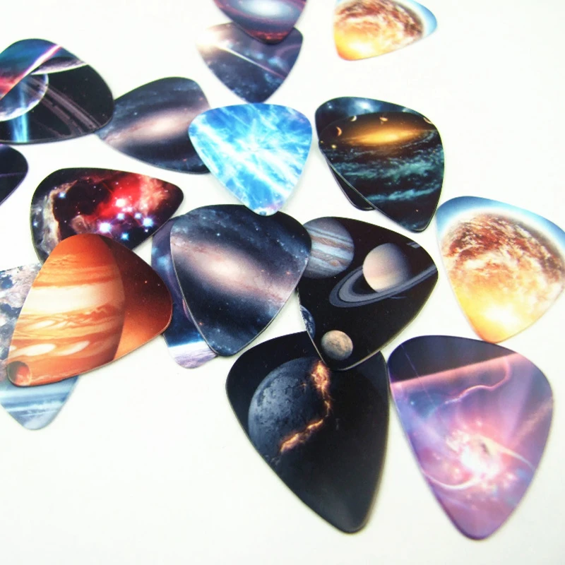 SOACH 50PCS 0.46mm high quality guitar picks two side pick Universe Planet picks earrings DIY Mix picks guitar ukulele bass