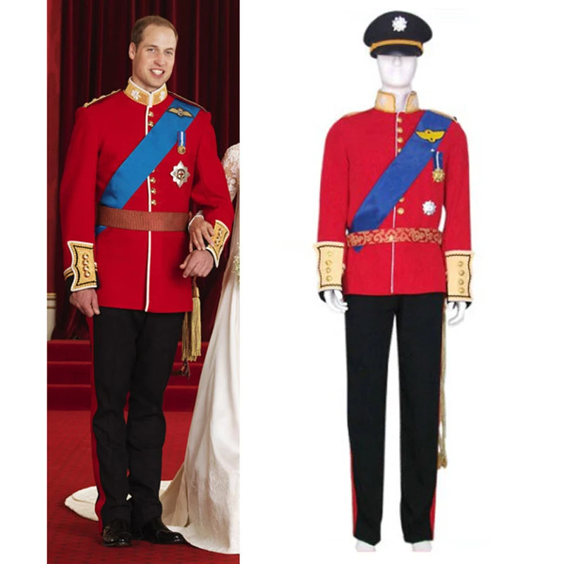 Prince William Wedding Uniform Men's Halloween Cosplay Costumes Custom-made