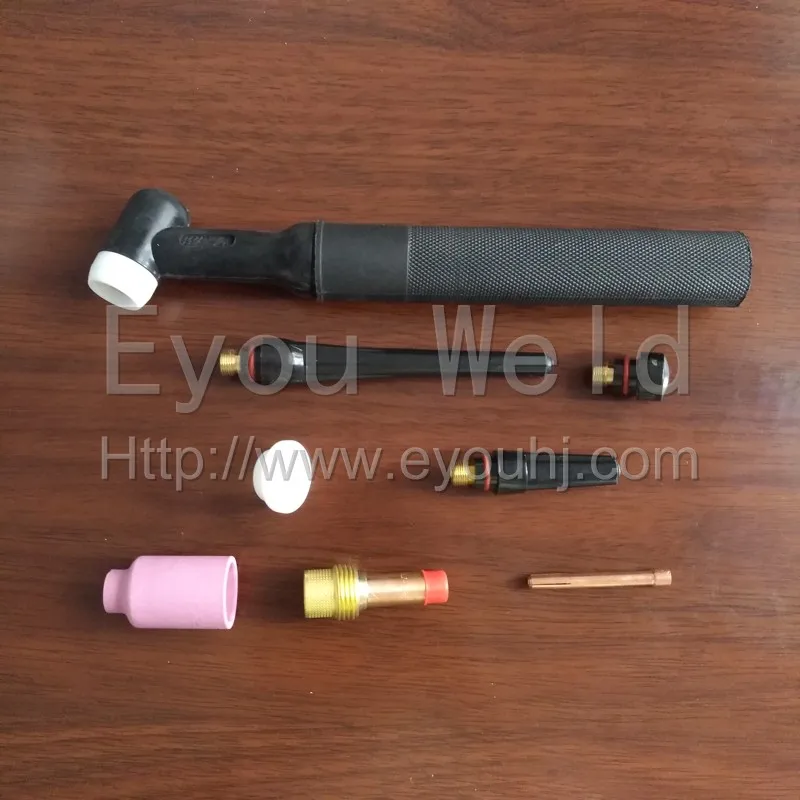1 set Medio Gas Len WP 26 Testa Della Torcia Kit (materiali di consumo incluso, uso della mano, 200Amp Raffreddato Ad Aria) per Saldatura TIG