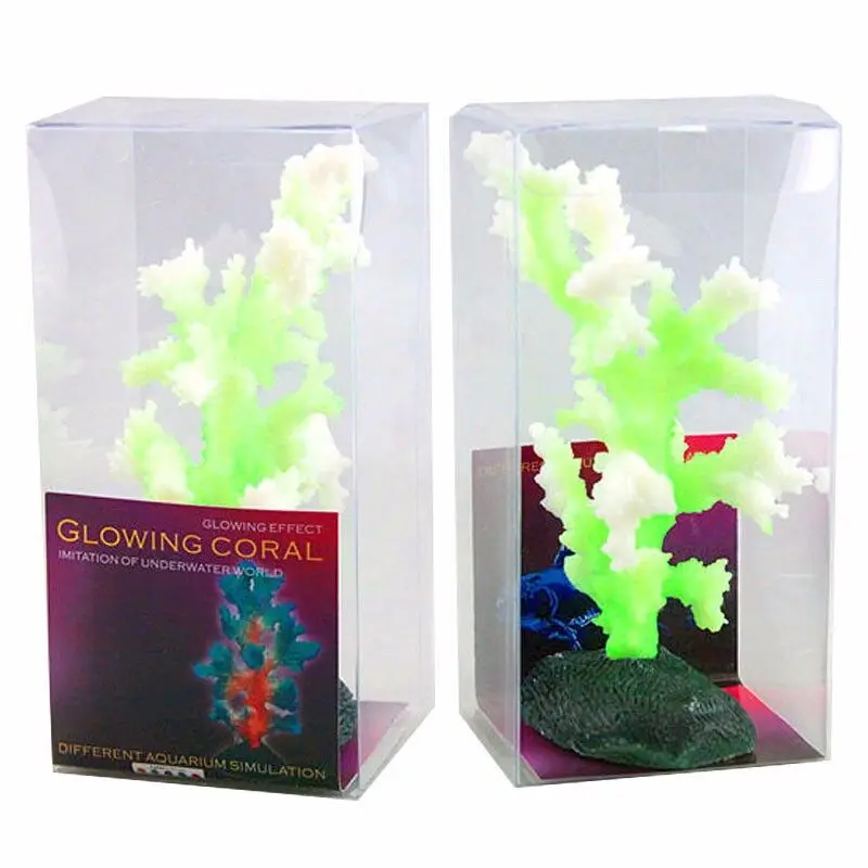 1pc Glowing Coral Beautiful Aquarium Decoration Landscape Ornaments Home Garden Fish Aquatic Pet Supplies Silica Gel Sea Coral