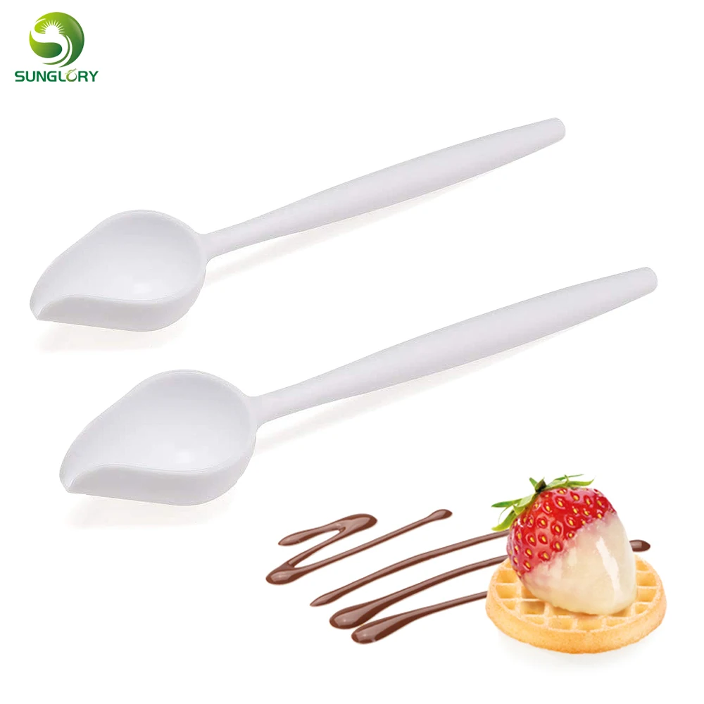 2Pcs/Set Plastic Funnel Drizzling Scoop Candy Melts Spoon Ice Cream Chocolate Cake Decors Cream Filter Dessert Baking Tools