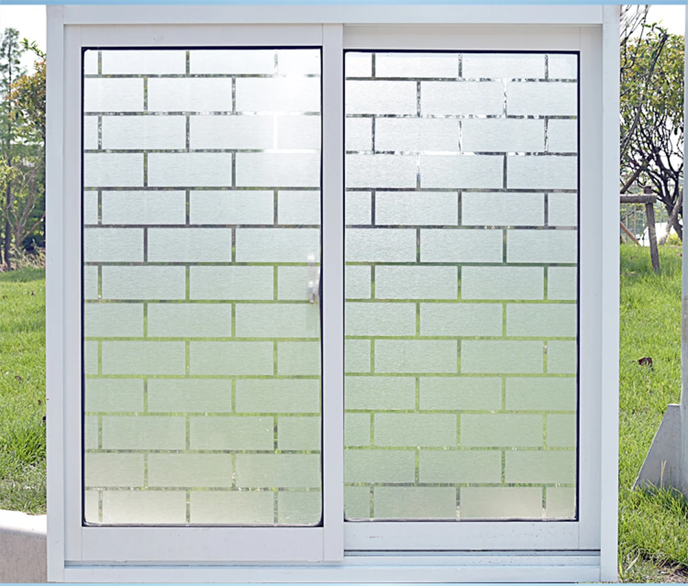 

Frosted Window Cover Stickers, Brick Design, Cotton Colors, Privacy Window Films, No-Glue Static, Decorative, Size 45-90x200cm