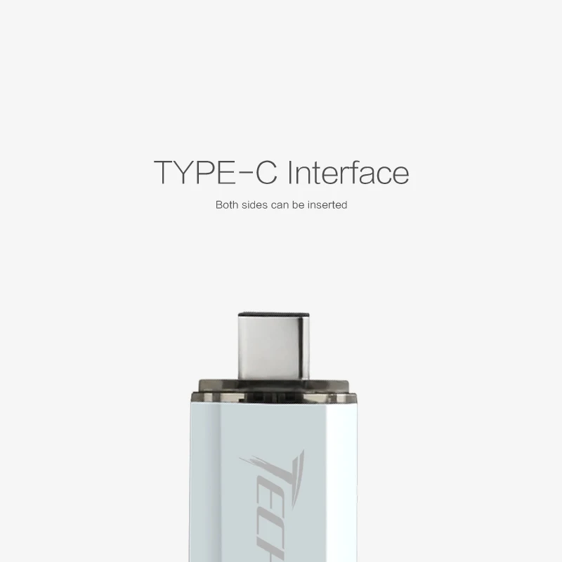 TECHKEY – clé usb type-c personnalisée en métal, support à mémoire de 16gb 32GB 64GB 128GB 3.1, Micro lecteur flash pour téléphones