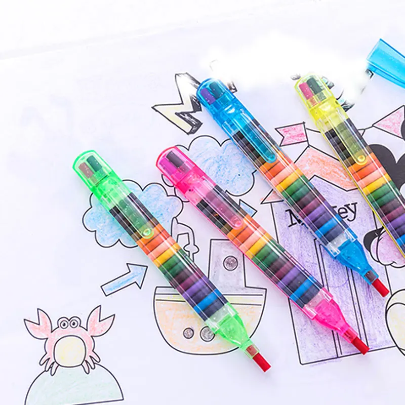 Crianças Multicolor Nontoxic Lavável Segurança Crayon Pen, Crianças Desenho, Brinquedo de impressão, 20 cores, 2pcs