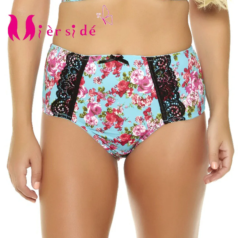 

Mierside 1254 underwear women Lace Printing panties Female Lingerie Pretty Floral Panties L/XL/2XL/3XL/4XL