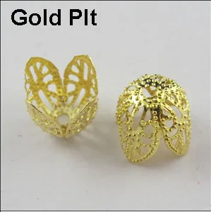 (60 Stks = 1 Partij!) gratis Verzending Sieraden Vinden 11 MM Filigraan Bead End Cap Cone Goud Zilver Brons Vernikkeld No. BC06