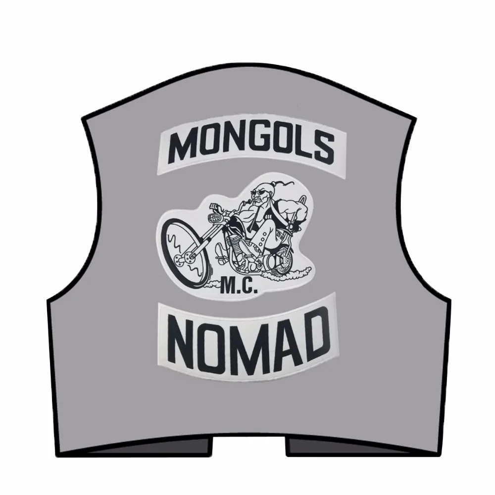 Mongols MC Patch Biker Back Nomad Rocker Patch Free Rider moto giacca ricamata gilet Badge Back Size Iron On