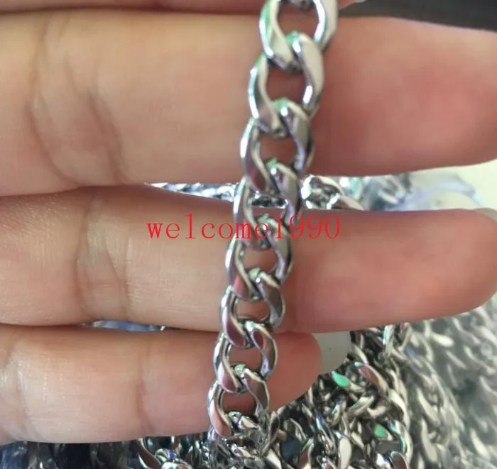 5meter Lots Stainless Steel 7mm NK Curb Chain DIY Jewelry Finding Marking Chain