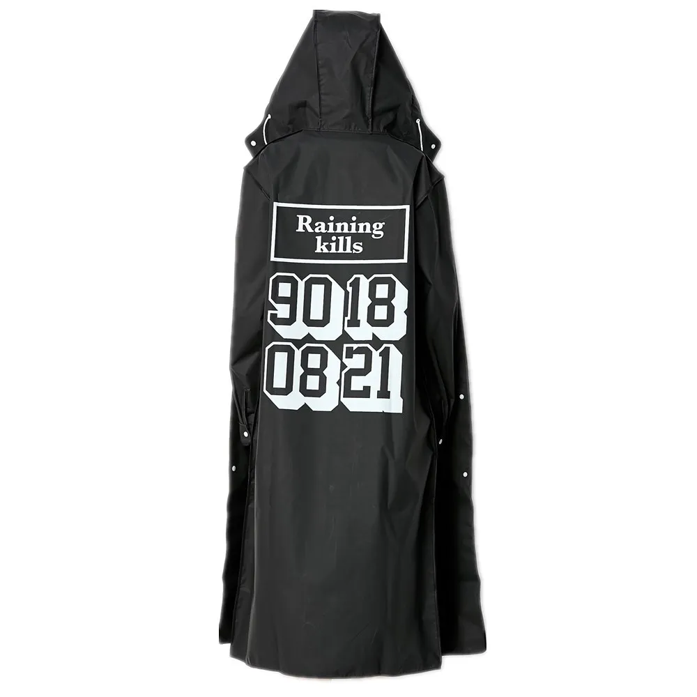 New Fashion Big Size Men And Women Thin Black Rain Coat Poncho Ladies Waterproof Long Slim Raincoat Adults Rainwear