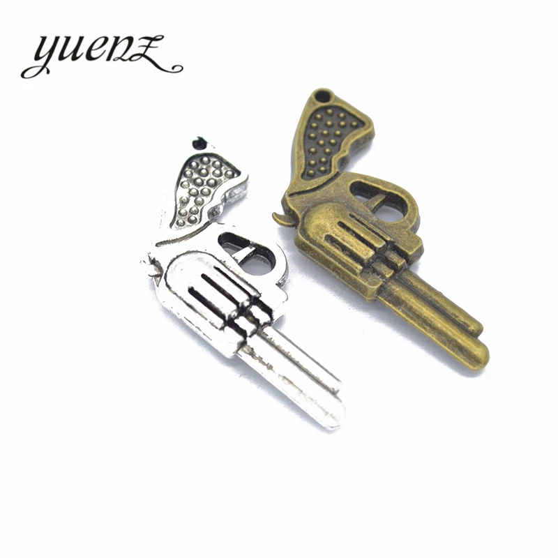 YuenZ 3 pcs Antique silver color pistol Charm Pendants for Bracelet Necklace Jewelry Accessories Diy Jewelry Making 40*22mm M11