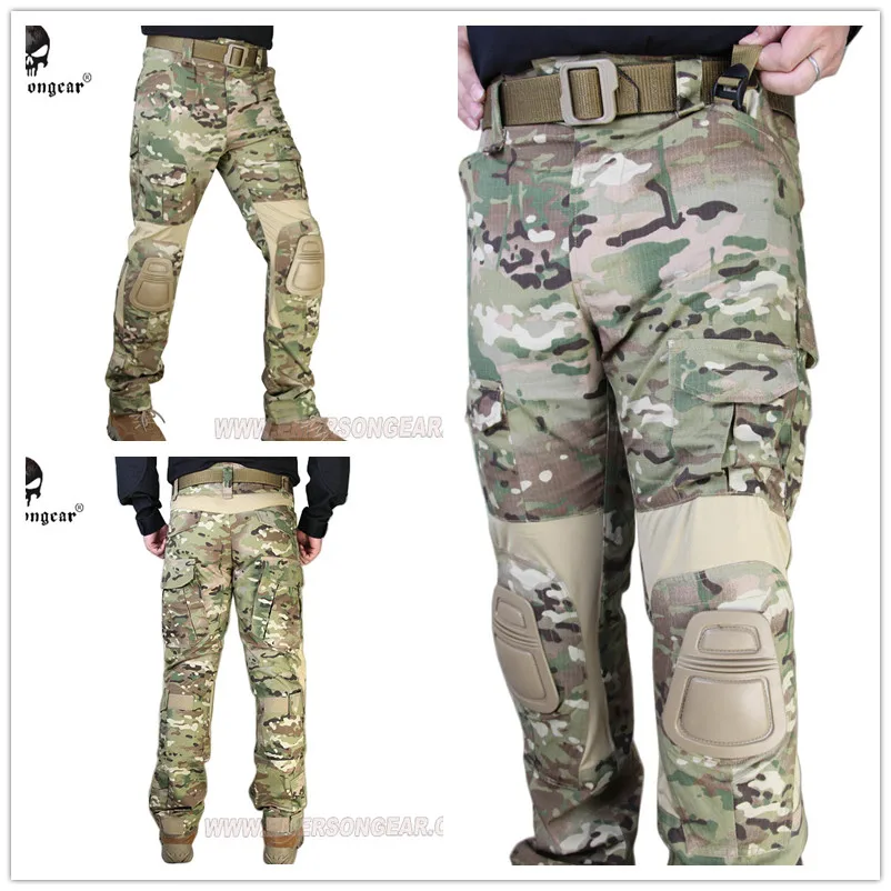 Emerald G2 tactical pants with knee pads, airsoft combat training, MC, em7038mc