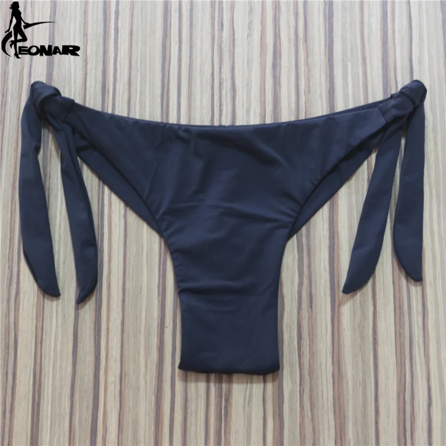 Sexy sólido tanga biquíni corte brasileiro banho feminino inferior ajustável briefs maiô calcinha roupa interior tanga maiô