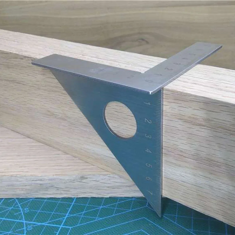 Multi-Purpose Stainless Steel Woodworking Scribe 45-Degree Angle Ruler Woodworking Ruler